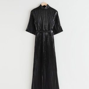 ISO & Other Stories pleated black maxi dress